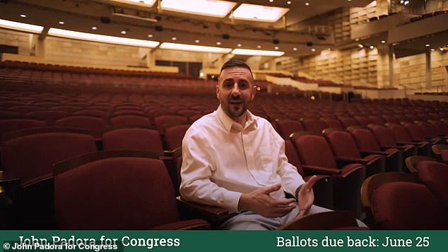 John Padora partially filmed a campaign ad while sitting in the theater from which Boebert was ejected