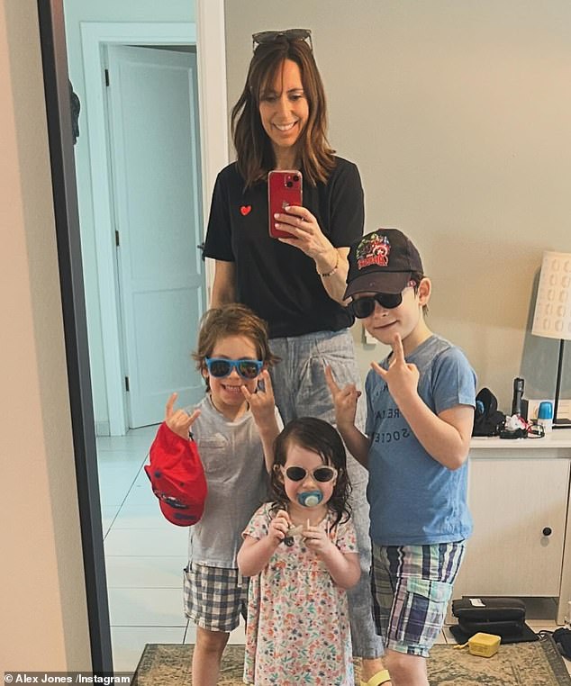 The One Show presenter, 47, and her husband, Charlie Thomson share Teddy, six, is the eldest, Kit, four, and Annie, three