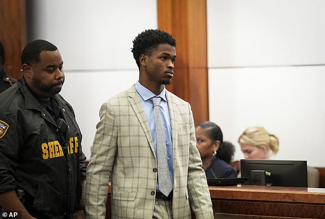 She also presided over all three trials of the son of a former NFL player, AJ Armstrong (pictured), who was convicted of murdering his parents in 2016 as a 16-year-old.