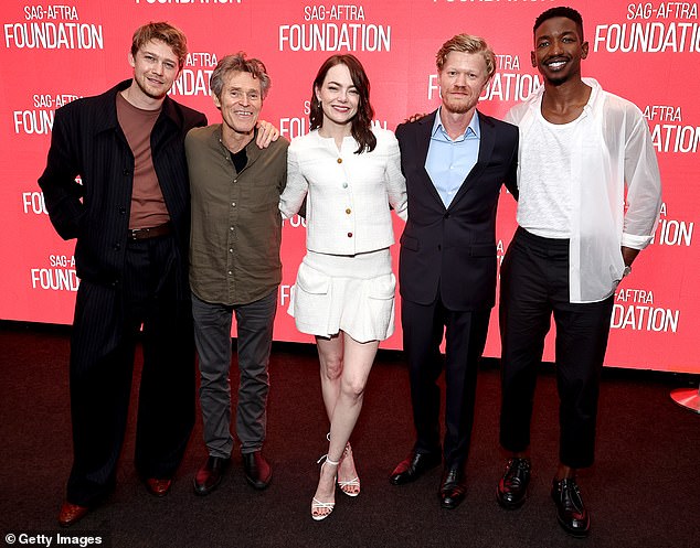 He was joined on the red carpet by co-stars Emma Stone, Willem Dafoe, Jesse Plemons and Mamoudou Athie
