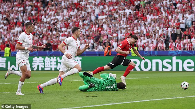 Szczesny conceded a penalty as Poland were defeated 3-1 by Austria at the 2024 European Championship