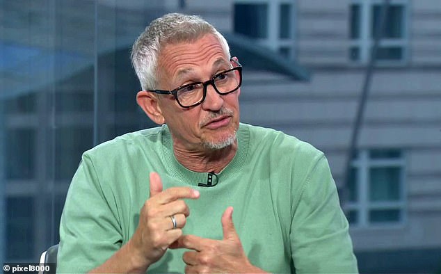 Lineker (pictured) said the England manager was 'wrong' to refer to Phillips after his side's draw with Denmark