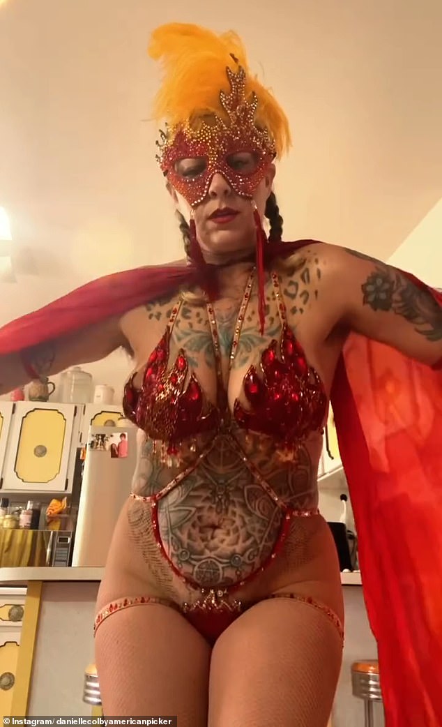 The heavily tattooed star shows off the flesh in her sexy homemade videos, even recording some in her kitchen