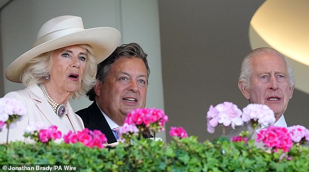 Queen Camilla and King Charles watch the horse racing on day five of Royal Ascot