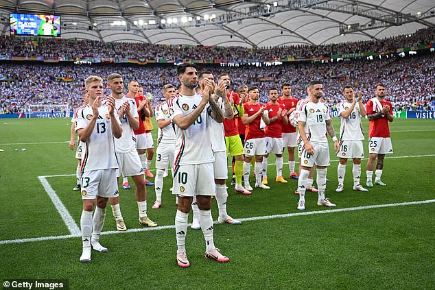 Dominik Szoboszlai leads his country in fan applause after defeat to Germany in 2024