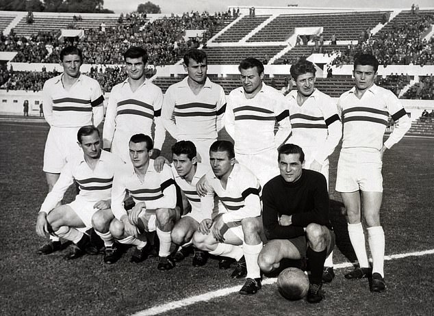 Honved lined up for a match against Roma in 1956, before the revolution changed everything