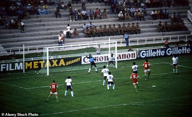 Tibor Nyilasi scores the opener against El Salvador at the 1982 World Cup. Hungary won 10-1