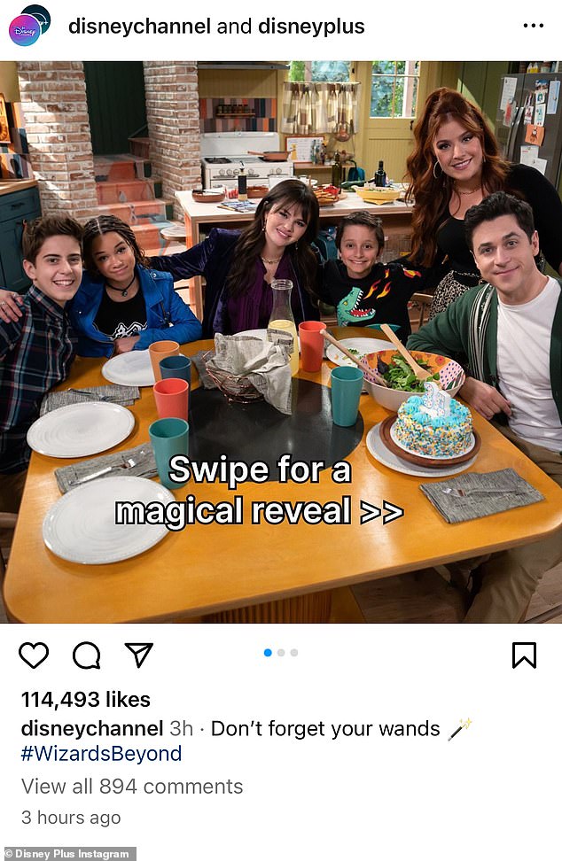 The photos featured Gomez and her former co-star David Henrie reprising their roles as brother-sister duo Alex and Justin Russo, respectively.  The new series stars Janice LeAnn Brown as Billie Russo, Mimi Gianopulos as Giada Russo, Alkaio Thiele as Roman Russo and Max Matenko as Milo Russo
