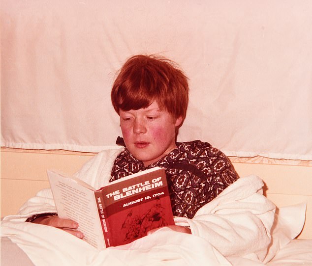 Charles Spencer, aged 12, reads about the Battle of Blenheim in the War of the Spanish Succession