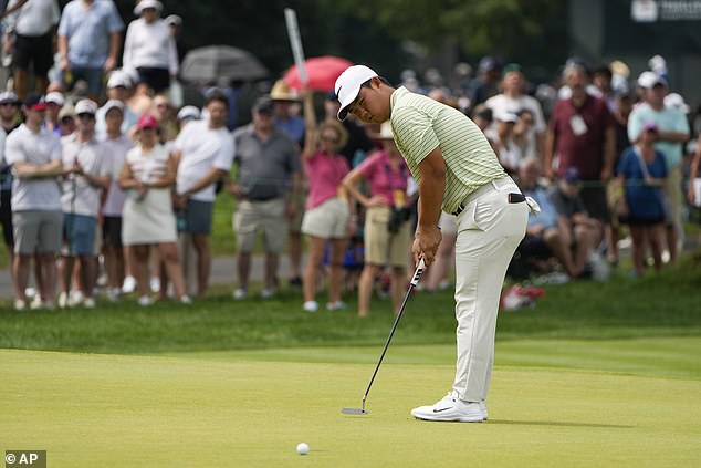 South Korea's Tom Kim currently leads the standings at TPC in River Highlands.  He's -14 under