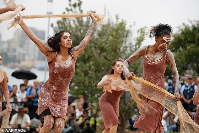 The native title did not include the island resort, which was run by Contiki and privately leased from Tower Holdings (pictured, a smoking ceremony held in Sydney)