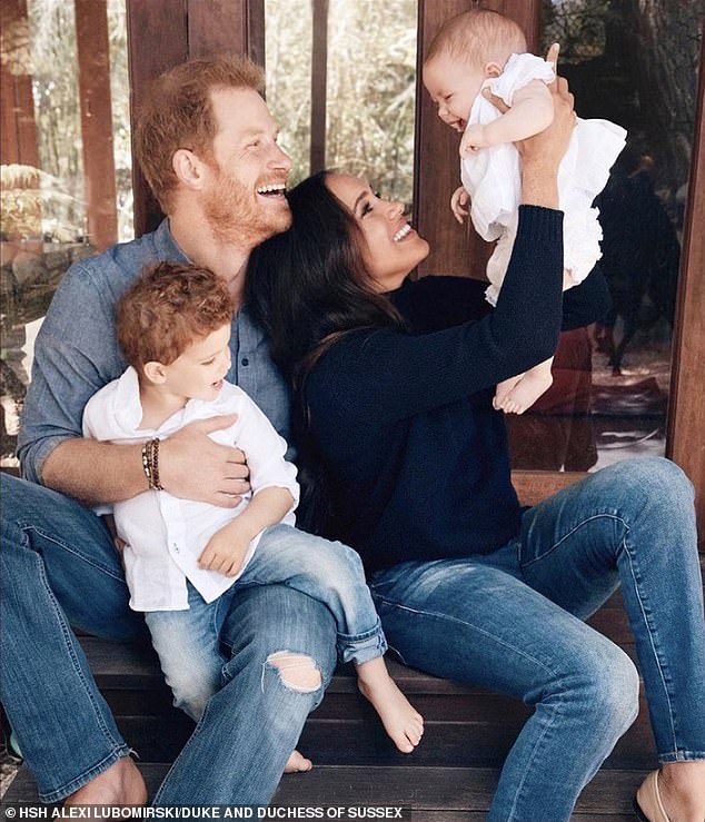 The Duke and Duchess of Sussex with Archie, five, and Lilibet, three.  Mr. Markle has not met any of his grandchildren