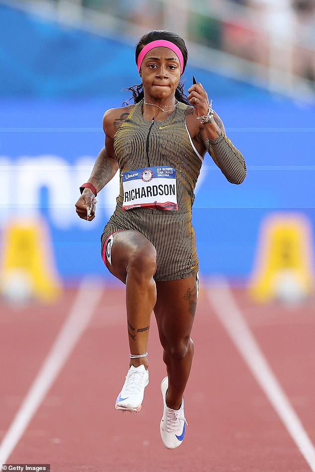 Richardson's time of 10.71 in the 100 meters on Saturday was the fastest time in the world this year
