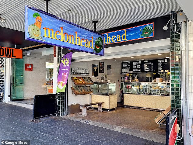 Melonhead juice bar (pictured) is not the cafe where the influencer got her coffee, but owner John Kanaanin has defended businesses from charging the extra fee as inflation has made it harder for cafes to survive.  Melonhead does not charge extra for milk alternatives in coffee