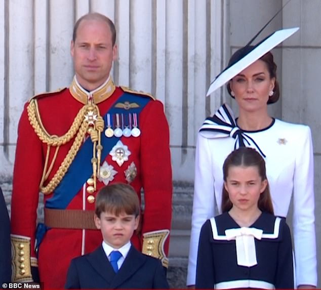 Prince Louis grimaced after his big sister Charlotte told him to put his 'hands down'