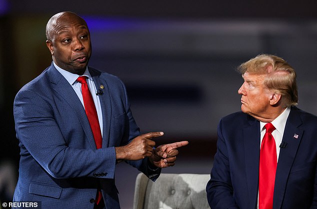 The shortlist for VP includes some past 2024 candidates, including Sen. Tim Scott of South Carolina (pictured) and Gov. Doug Burgum of North Dakota.