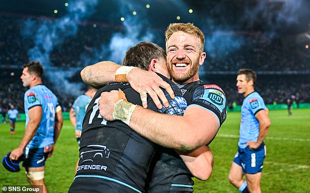 Warriors captain Kyle Steyn smiles at full-time after the win in Pretoria