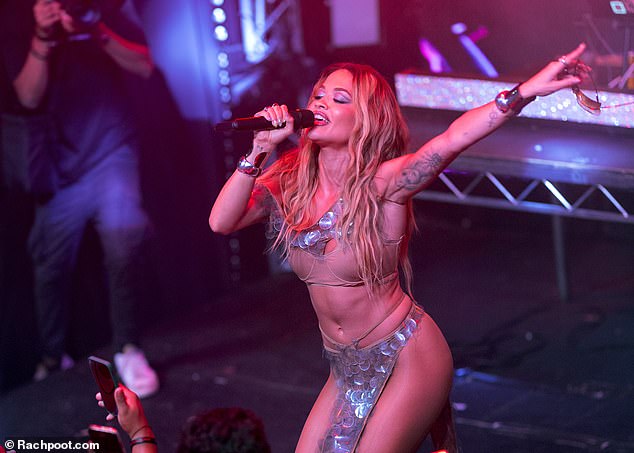 The UK-nominated star was captured smiling as she performed some of her best tunes, as well as her brand new single Ask and You Shall Receiver, as she fired up the devoted crowd