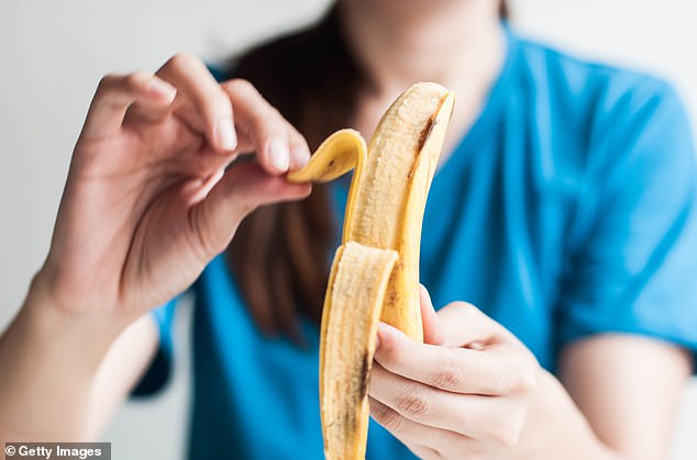 The secret ingredient?  Banana peel residue, which gardener claims has 'transformed' parts of her garden, including a significant increase in herb growth