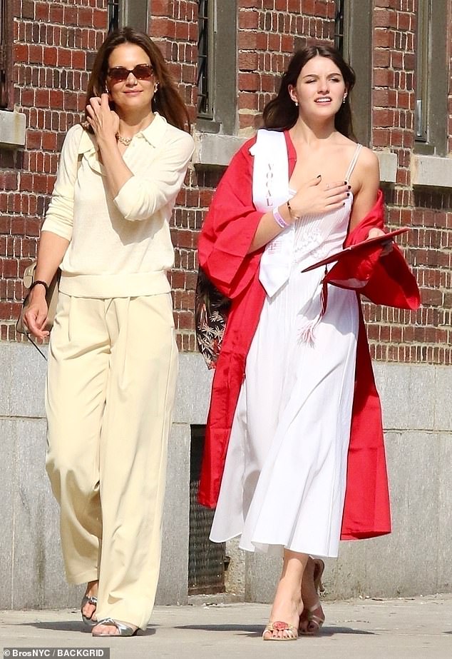 It comes after Katie's daughter Suri Cruise looked overjoyed after graduating from LaGuardia High School on Friday