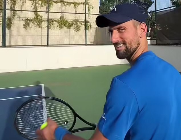 Novak Djokovic posted a video online showing that he has returned to practice on the court after surgery