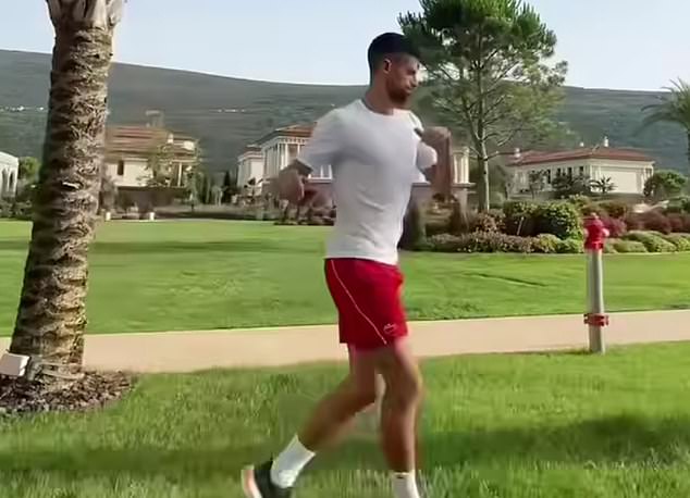 Djokovic posted a video update showing that he has been doing light training exercises since his surgery