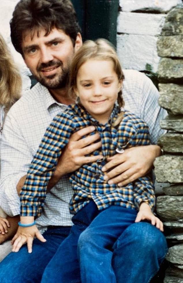 Kate was seen sitting on her father's lap when she was young.  She has always been close to her parents