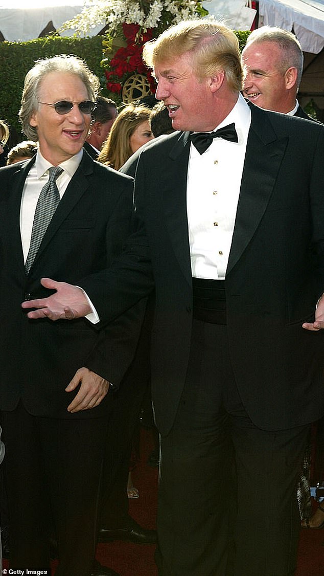 The pair, seen here in 2004 at the Primetime Emmy Awards, previously spoke in court in 2013, when Maher categorized the longtime Apprentice star as the son of an orangutan.