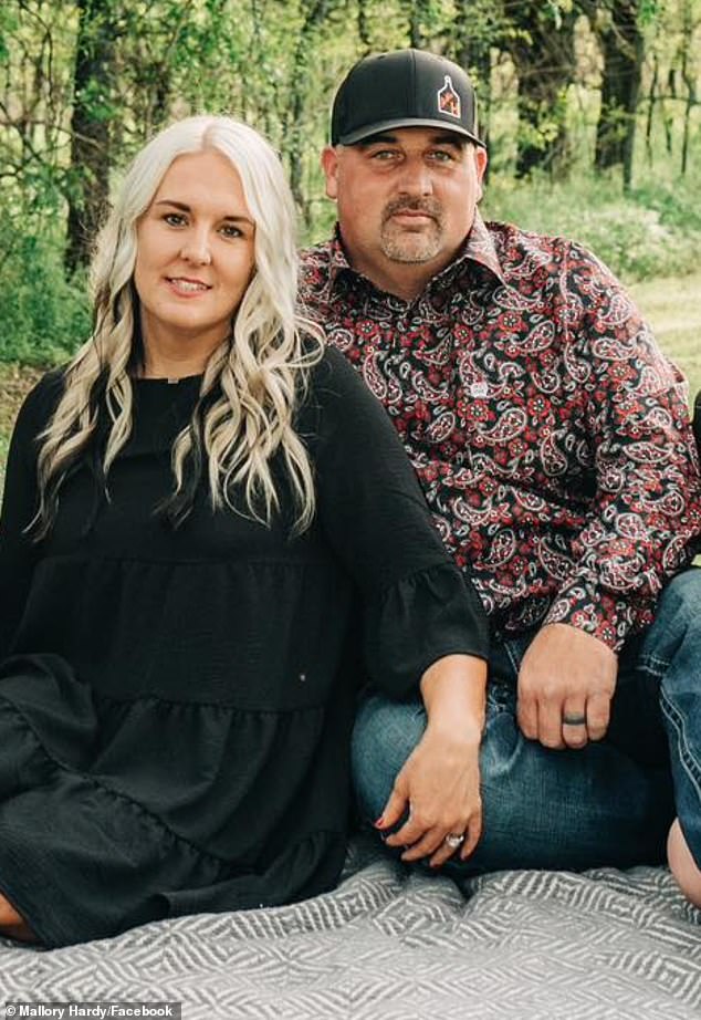 Gulfmark Energy field supervisor Tyler Hardy (pictured with wife Mallory) was the first known person to find Presgrove's body, calling 911 at 5:53 a.m.