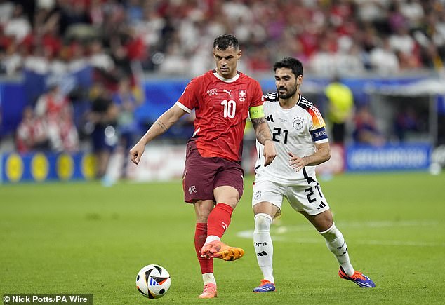 Granit Xhaka excelled for Switzerland as he controlled the game from the base in midfield