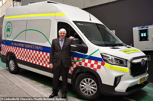 St Vincent's Health Network Sydney introduced an electric LDV eDeliver 9 to its ambulance fleet early this year (photo)
