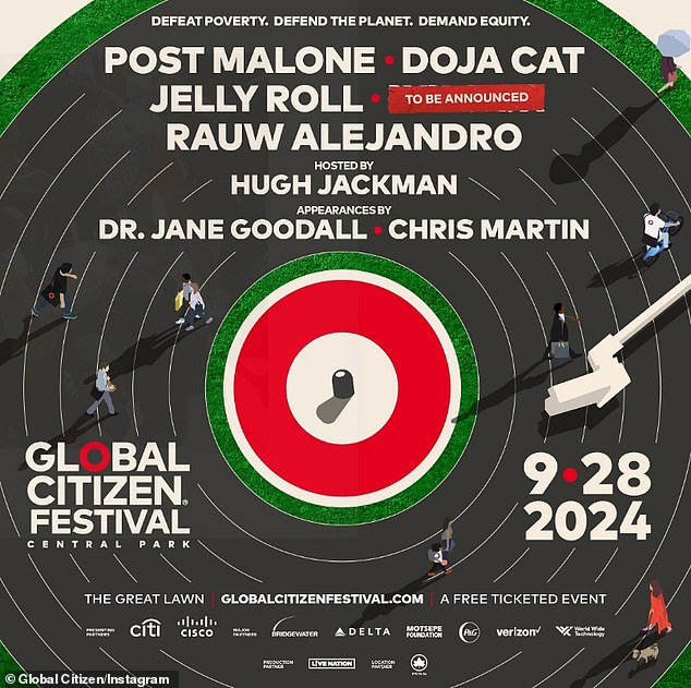 Last week, Global Citizen announced that the Victoria's Secret stunner and Post Malone will co-headline the festival scheduled for September 28 on the Great Lawn of Manhattan's Central Park.