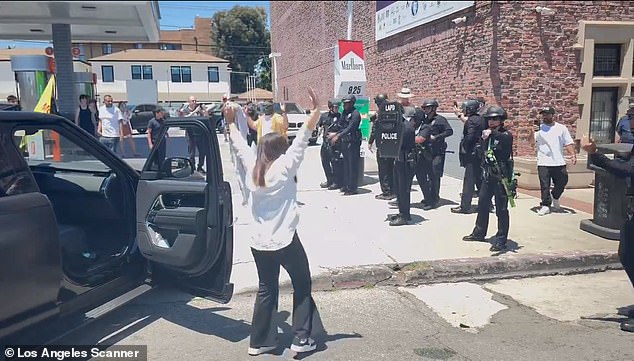 Police arrived quickly and told the woman to exit the vehicle.  She was immediately arrested