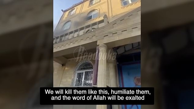 One of the gunmen, reportedly the son of a Dagestani politician, posted a chilling video of the synagogue in Makhachkala on fire, declaring: 