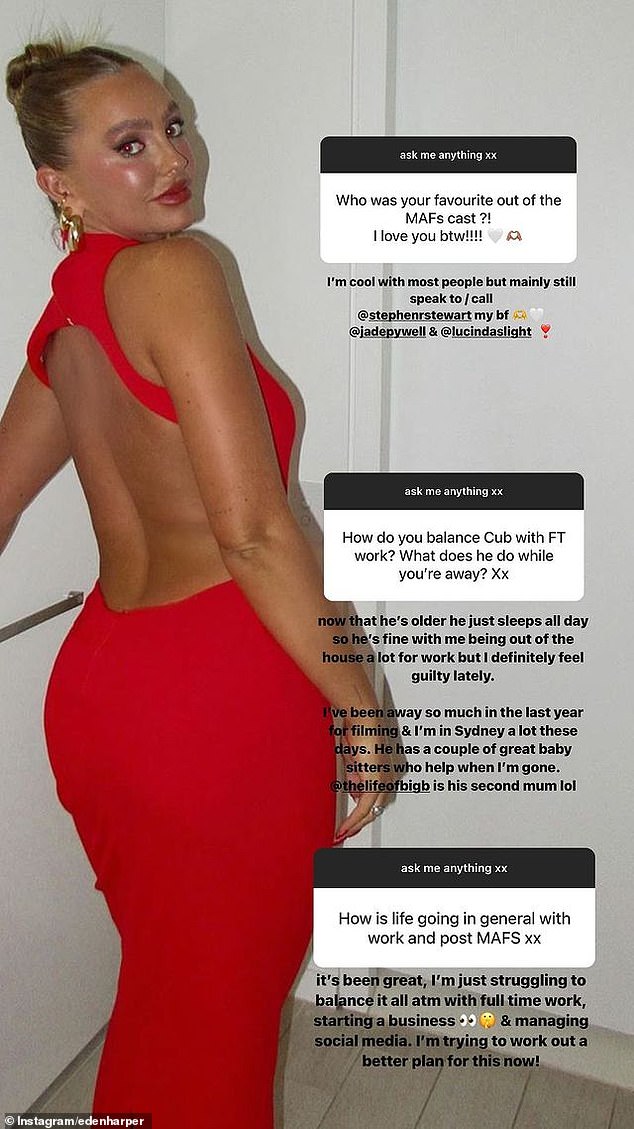 Now it looks like the aspiring influencer has a lot on her plate, as she revealed in an Instagram Q&A on Monday that she's trying to balance work and her influencer life