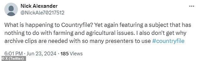 1719220947 726 BBC Countryfile under fire again as viewers slam disappointing installment