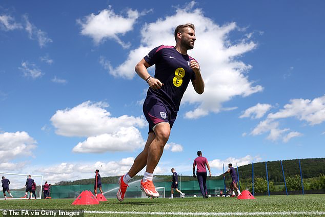 Shaw previously trained alone during England's Euros camp in Germany