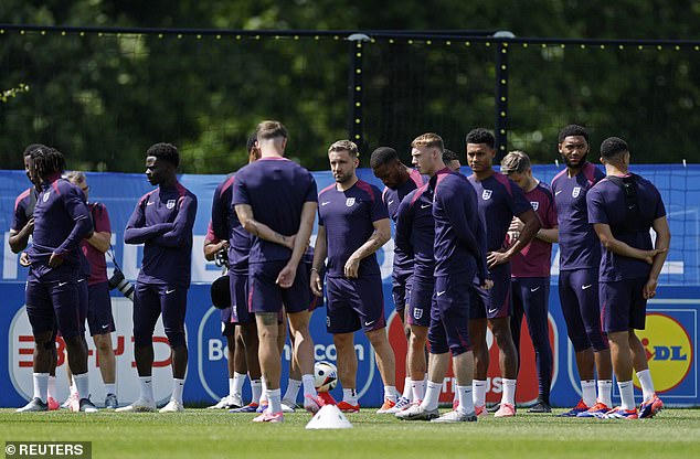 Monday's training took place around 36 hours before England's match against Slovenia