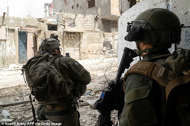 Israeli soldiers during military operations in the southern Gaza Strip last month