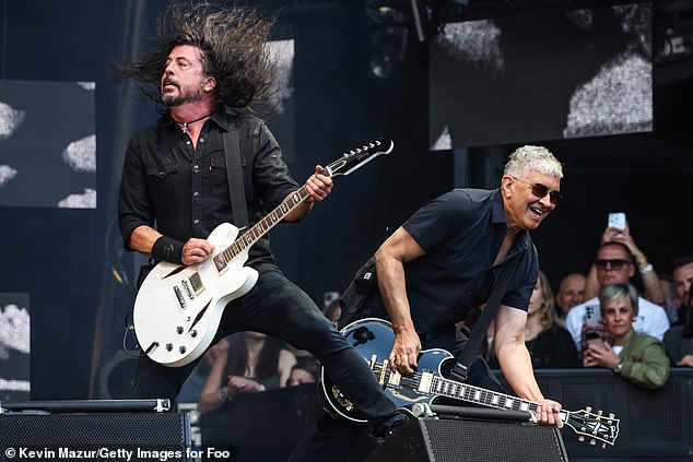 Grohl and the Foo Fighters are currently on their Everything or Nothing at All Tour across the UK.  Pictured at the London Stadium on Thursday