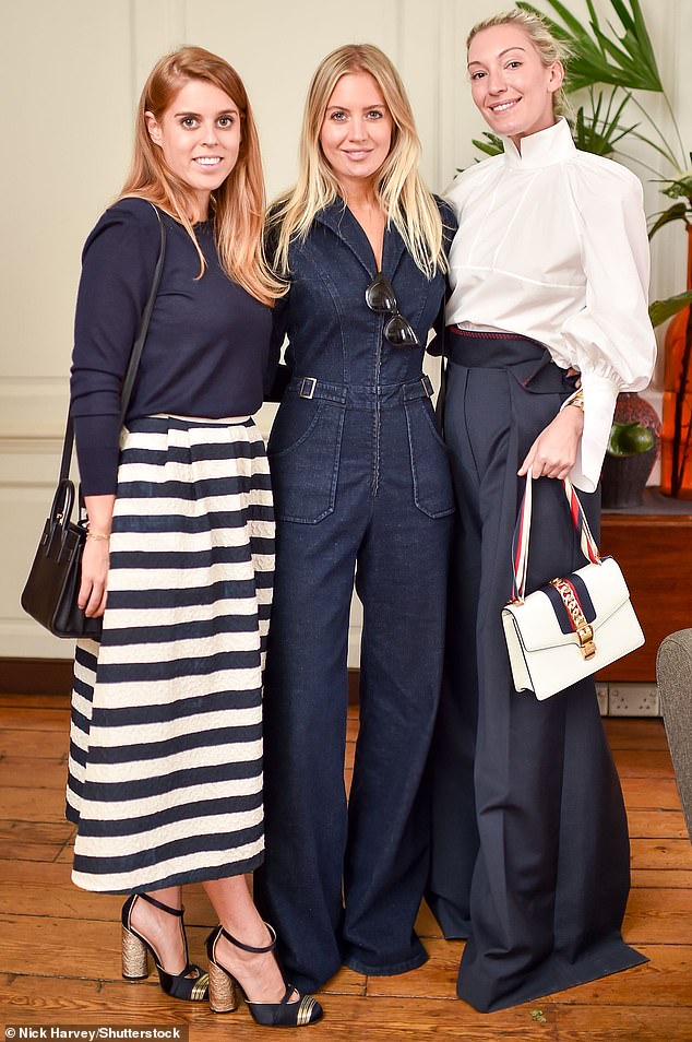 Princess Beatrice, Marissa Montgomery and Olivia Buckingham at a Saloni fashion event in London in September 2016