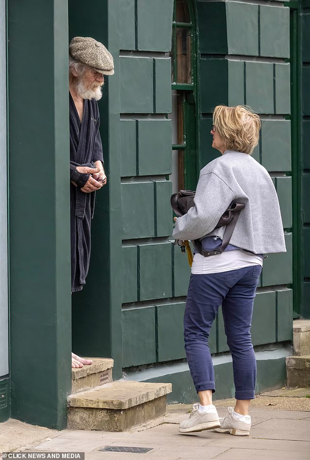 The friend arrived at Sir Ian McKellen's home in London yesterday after his accident