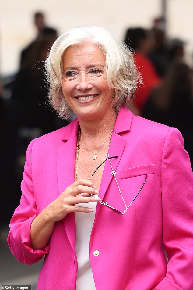 The singer and actress's views on intimacy coordinators are at odds with those of many Hollywood stars, from Dame Emma Thompson (pictured last year) to Phoebe Dynevor – who have campaigned for their presence on set