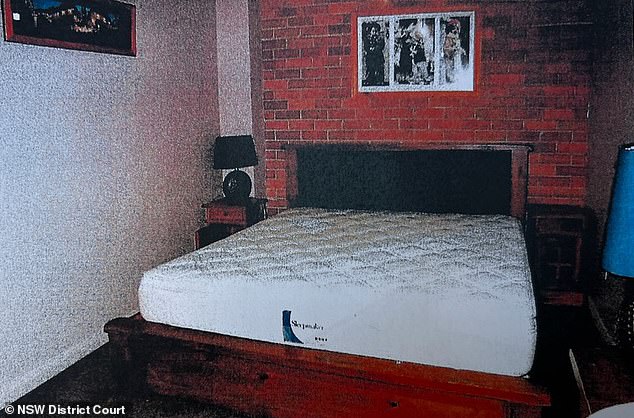 'Miss B' has told a jury she had consensual sex in this bedroom with one of the money groups, 'Matt', and another man the Crown believes is Andrew David