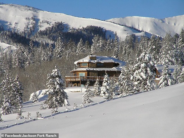 A lodge on the Jackson Fork Ranch, owned by Ricketts since the 1990s