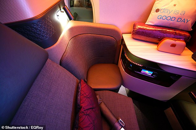 Overall winner Qatar Airways also tops the 'World's Best Business Class' category.  Above - the airline's Qsuite