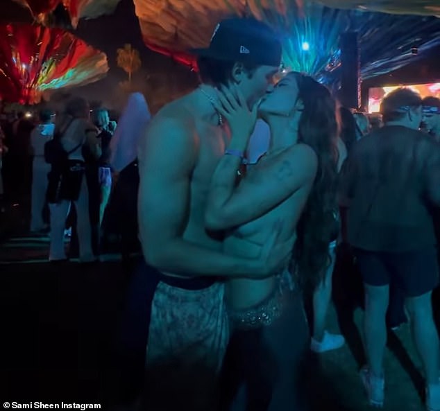 She's no stranger to packing on the PDA, as the couple recently attended Coachella together and shared a video of them kissing on the premises