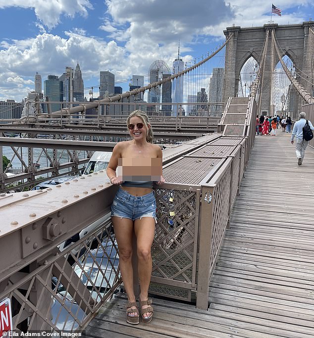 Self-styled exhibitionist Eila Adams, 36, has explained how exposing her breasts and 'nether regions' to the public in the Big Apple has been her nod to gender equality