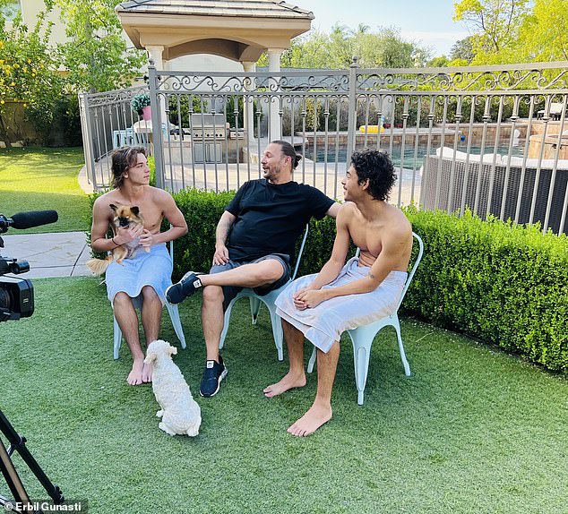 Jayden insisted there was 'no hatred' between the boys and their mother during an ITV interview in 2022 - pictured with his father Kevin and his half-brother Kaleb