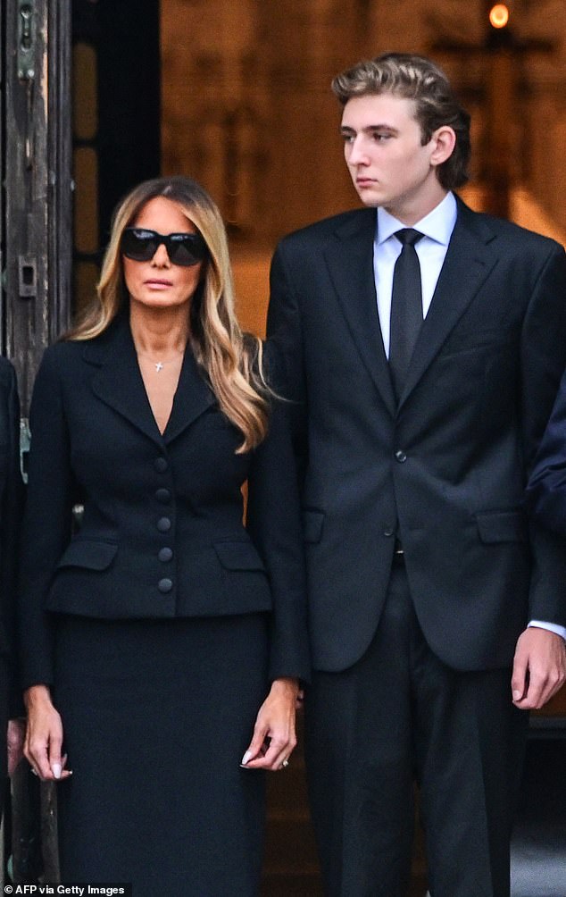 Reports indicate she plans to stay away from DC and closer to son Barron, 18, (right) amid talk he might attend New York University